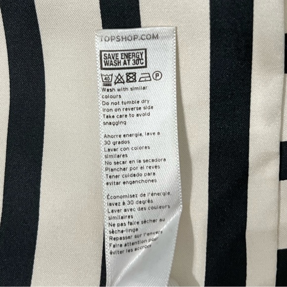 TOP SHOP - striped black white tailored fitted cocktail dress size US 4 - Picture 15 of 15